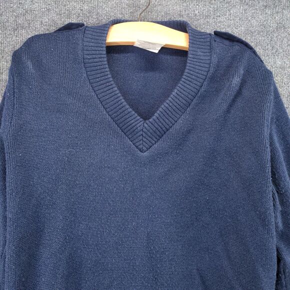 Vintage Military Equipment Company Knit Sweater Mens 40R Blue Pullover V-Neck - Picture 3 of 12